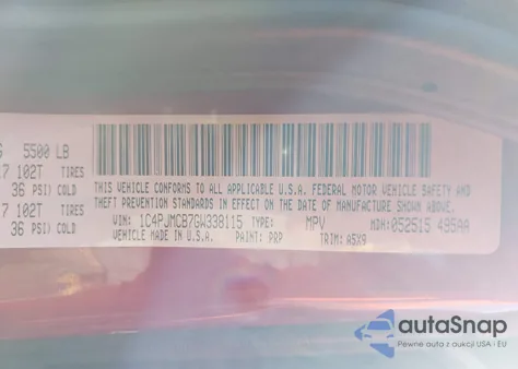 2016 Jeep Cherokee Latitude from USA, damaged, VIN 1C4PJMCB7GW338115